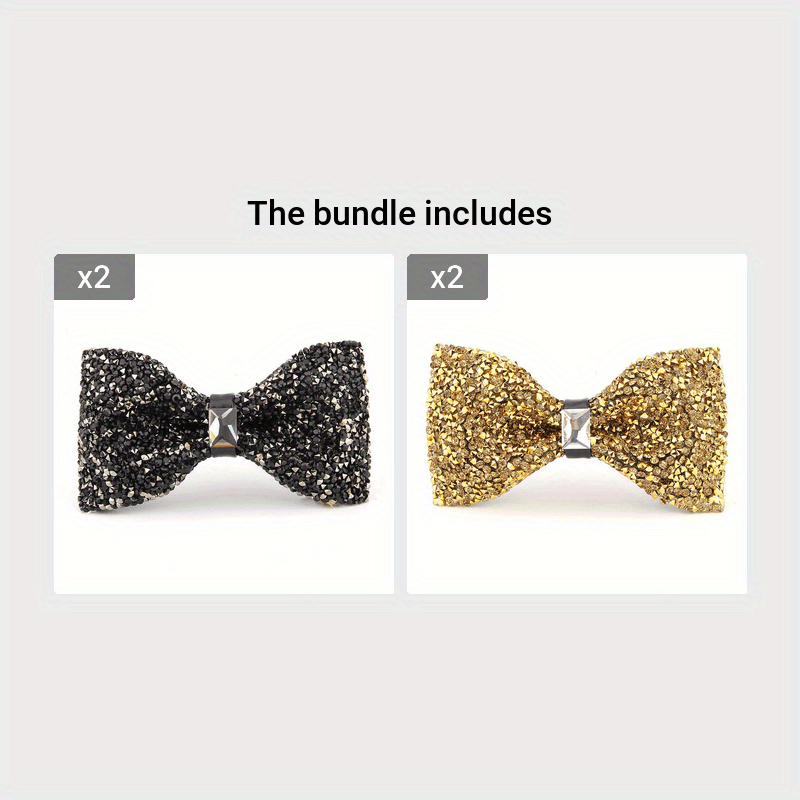 Men's Bow Tie with Faux Diamond Knot for Weddings and Formal Events