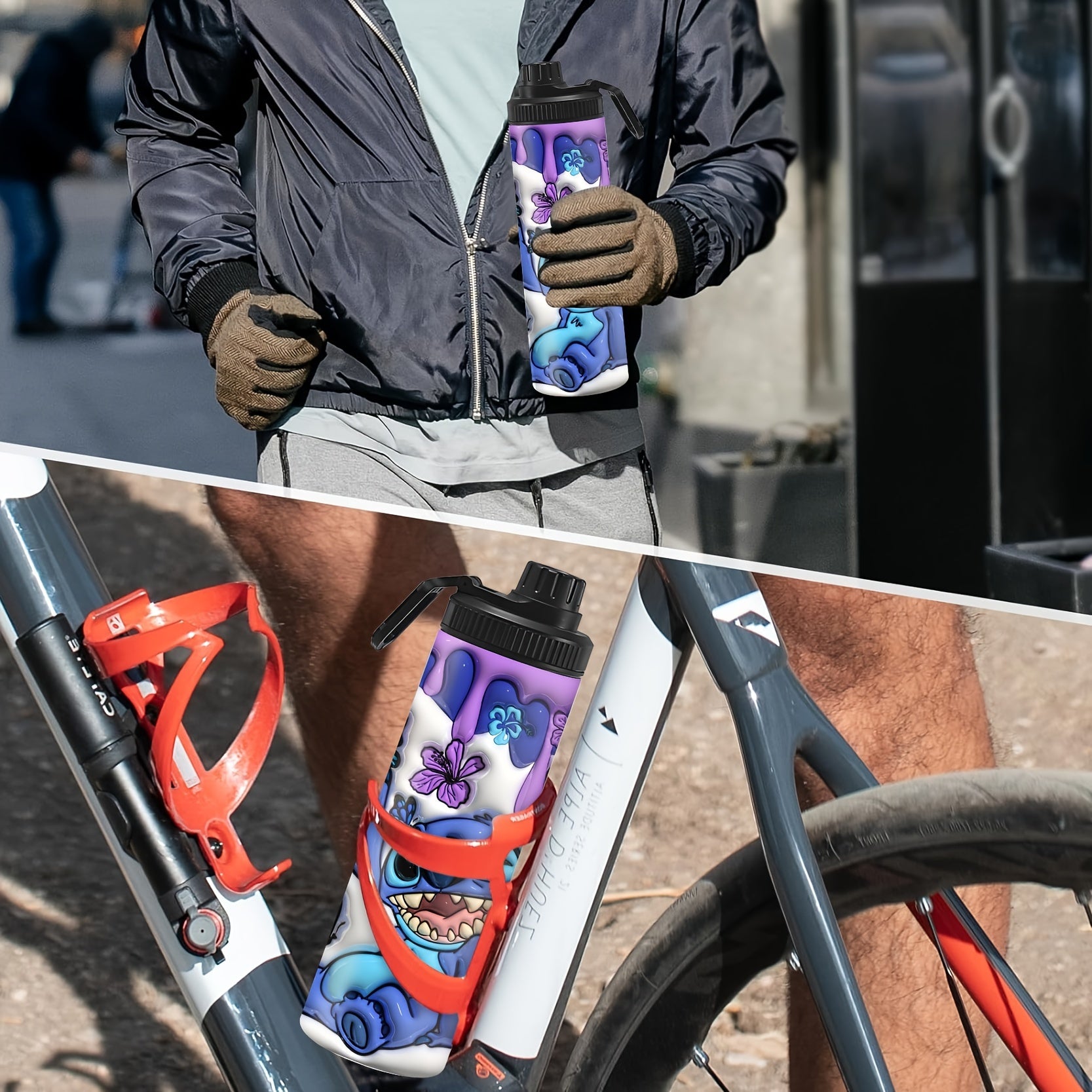 Stainless Steel Water Bottle with Butterfly Print Insulated Leakproof BPA-Free for Travel