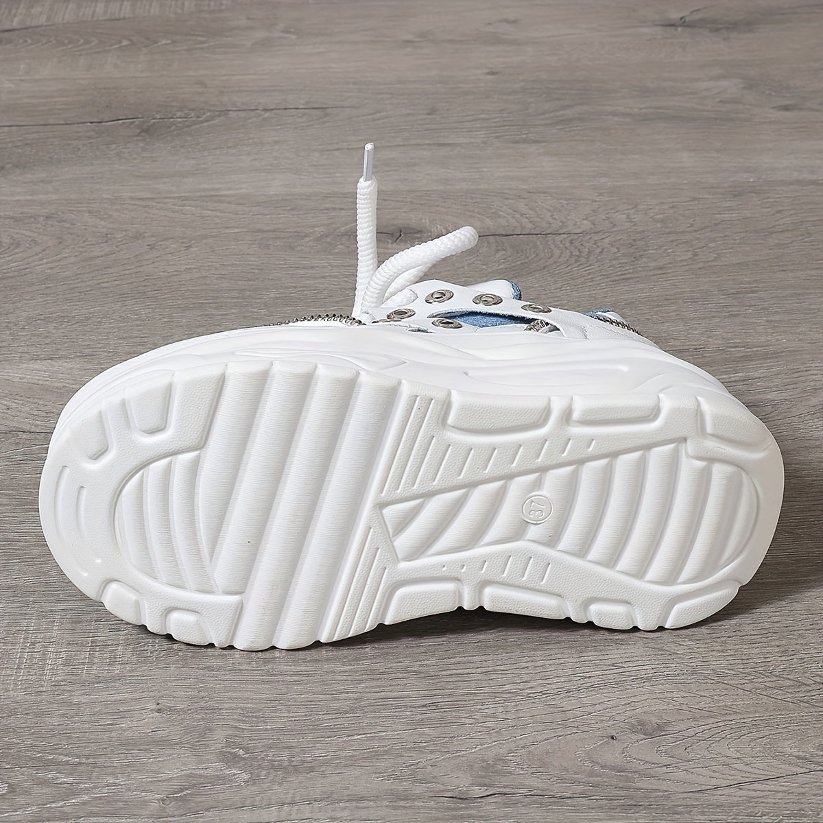 Women's Chunky Platform Sneakers Mid Top EVA Lace-Up Fashion Shoes