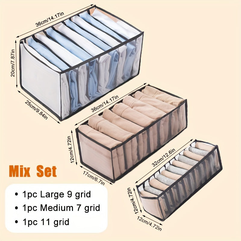 Storage Organizer for Clothes Socks and Underwear with Mesh Bags and Drawer Dividers