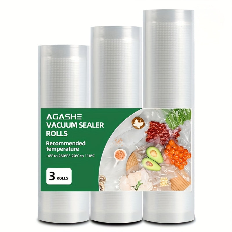 3-Pack Vacuum Sealer Bags BPA-Free PE+PA for Freezing Sous Vide Meal Prep