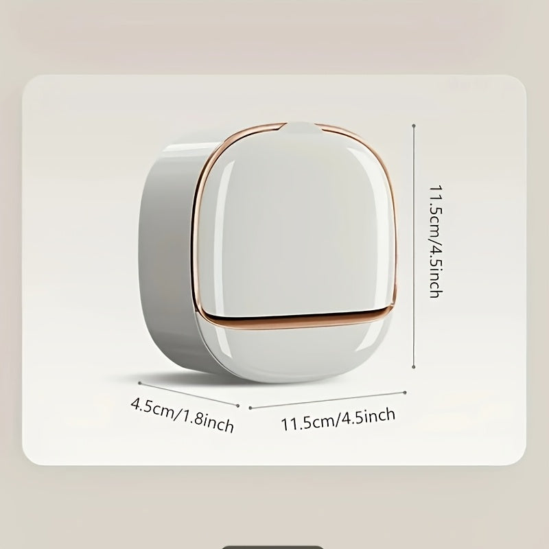 Duvorga o'rnatiladigan qopqoq bilan oval oq sabun idishi, tartibli hammom saqlash uchun.