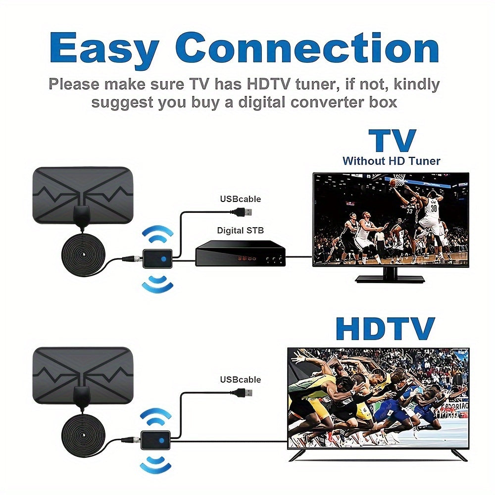 HD Digital TV Signal Booster 30dB Low Noise USB Powered for Smart and Cable TVs