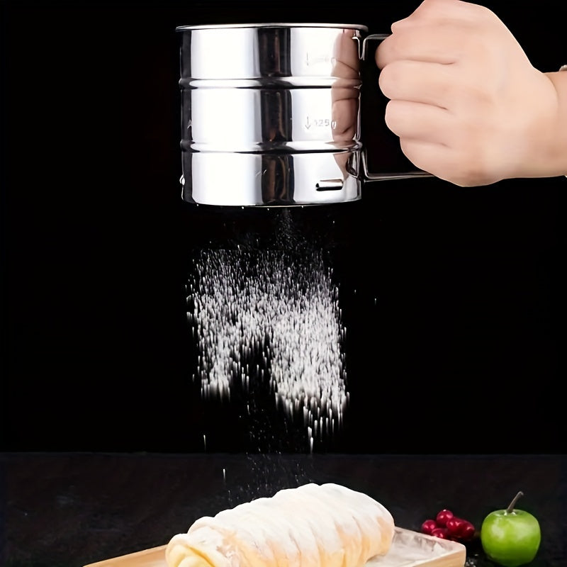 Handheld Stainless Steel Flour Sifter Semi-Automatic for Baking and Cooking