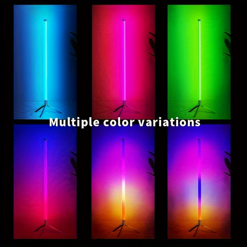 Wireless RGB LED Floor Lamp with App Dimming Remote Control and USB for Living Room Decoration