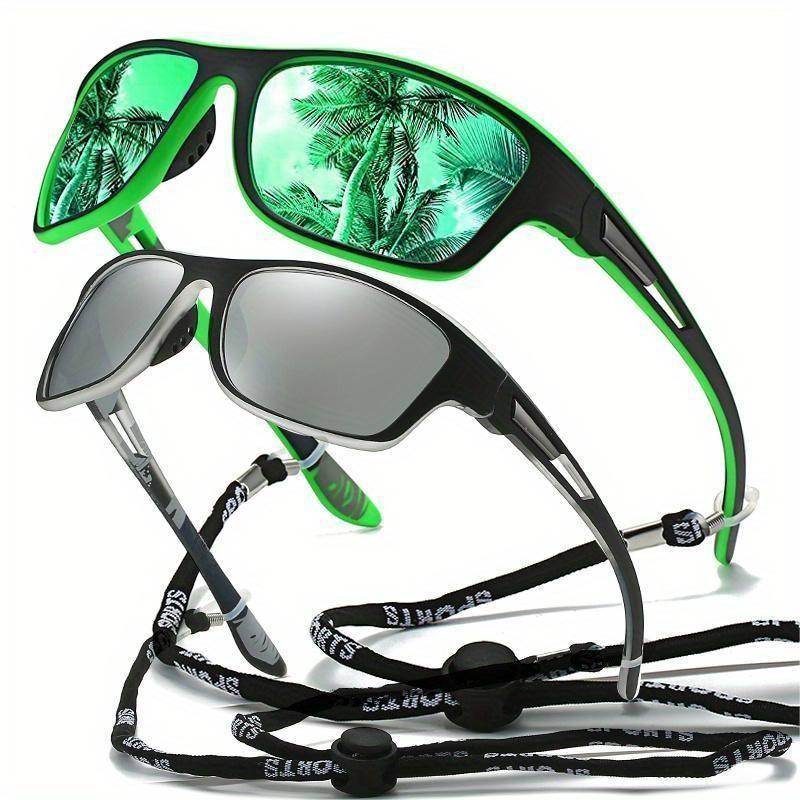 Retro Polarized Sunglasses with Strap for Men and Women for Outdoor Activities Sports Travel Driving Fishing Cycling