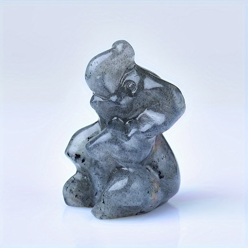 Natural Quartz Elephant Figurine for Tabletop Decor and Gift