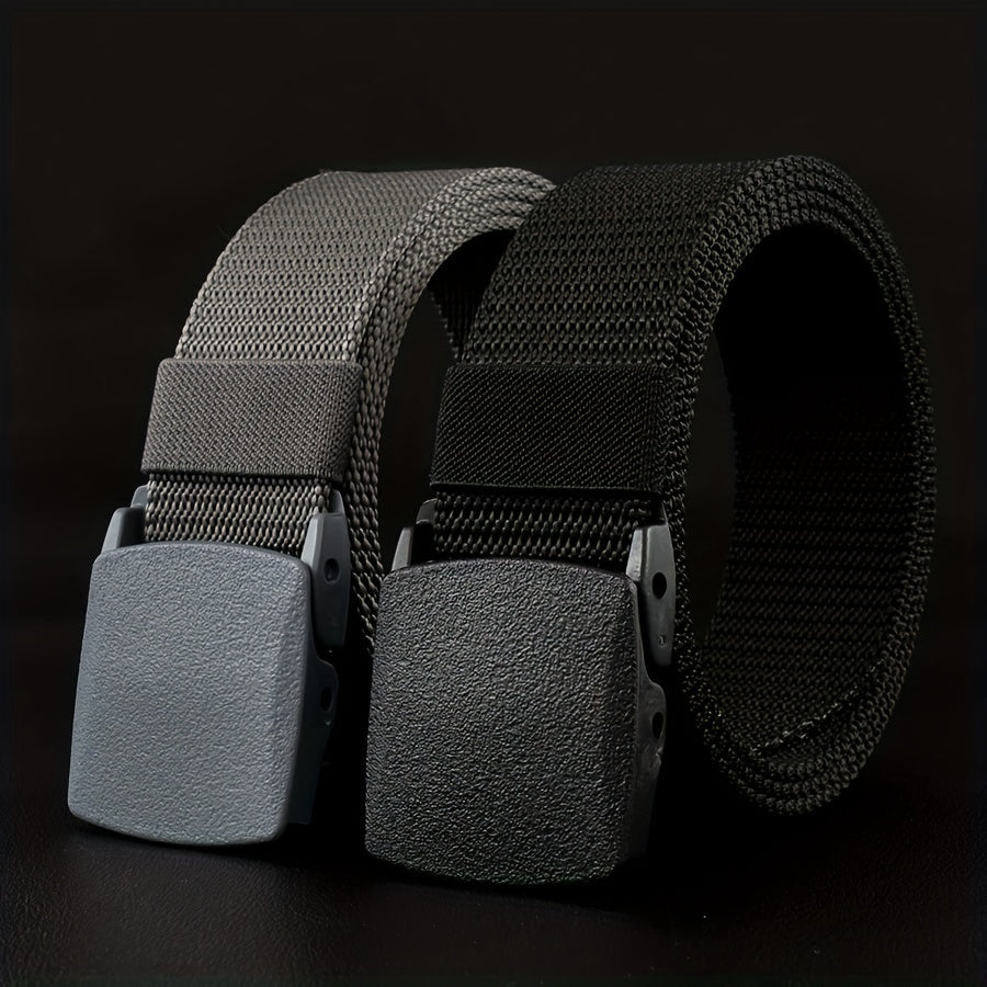 Nylon Belt Hypoallergenic Black Casual Outdoor Buckle for Men