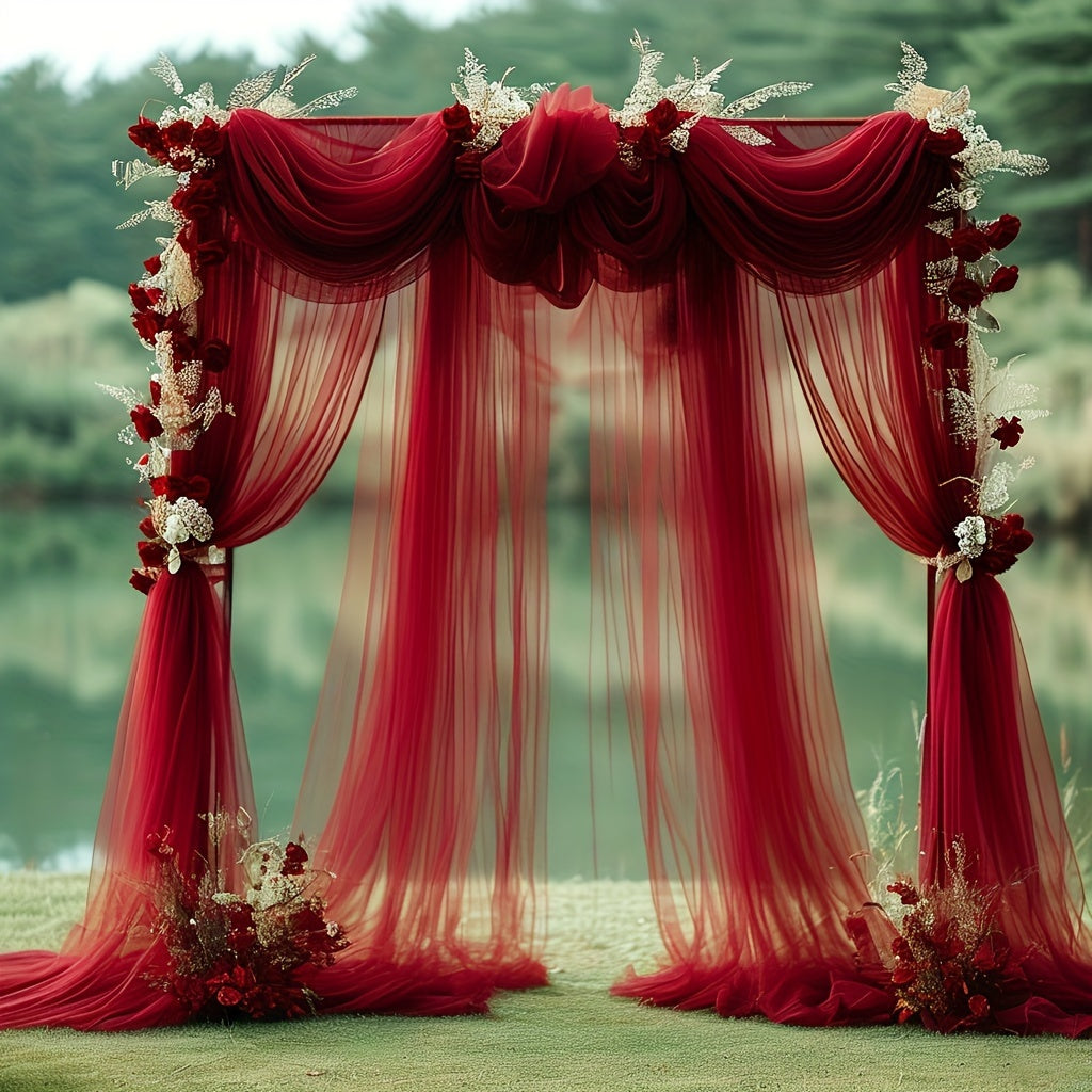 White Chiffon Tulle Curtain for Weddings and Events 19.7ft Long x 236.5ft Wide Sheer Polyester