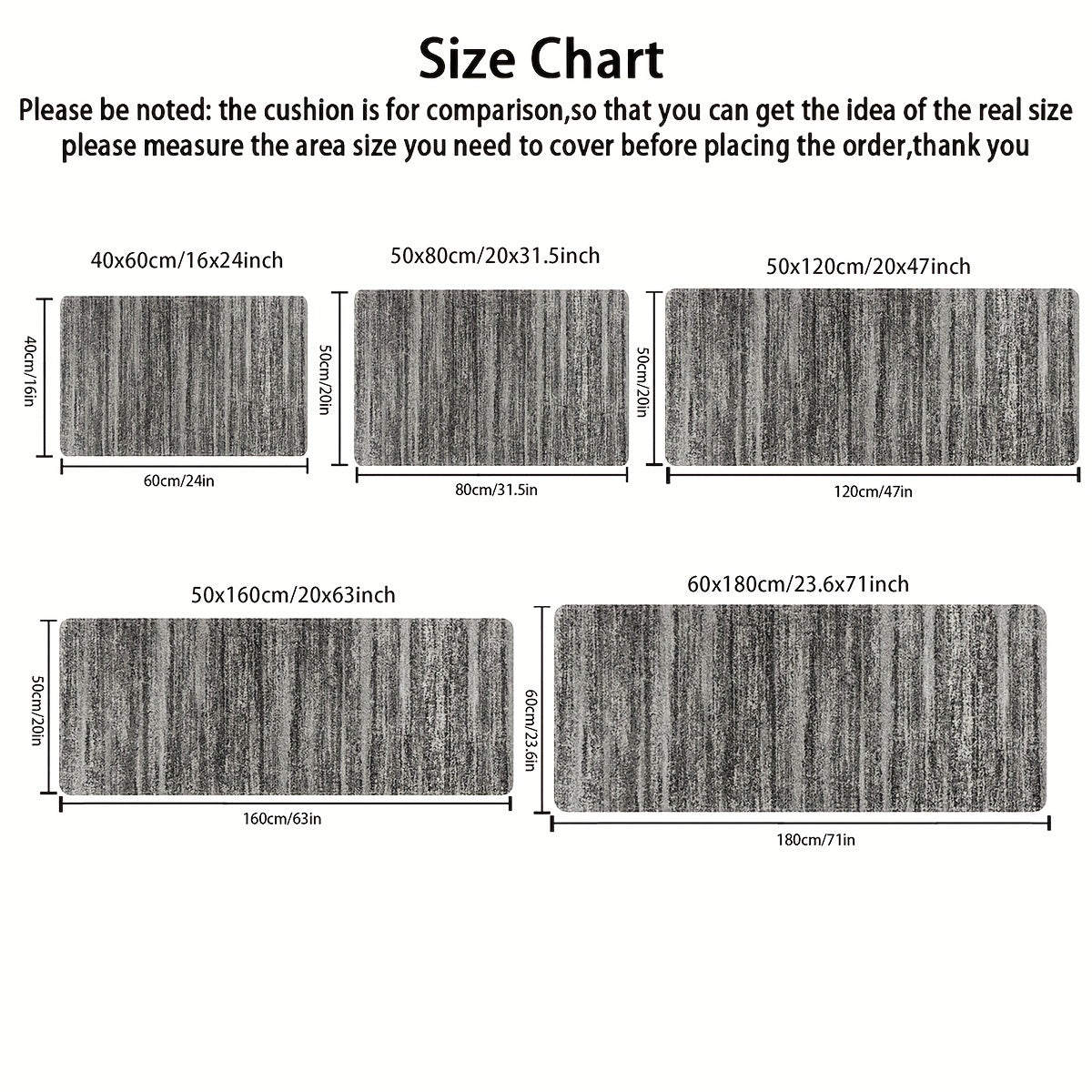 Qattiqlashmaydigan, qora-kul rangli abstrakt hududiy gilamlar, koridorlar va oshxonalarga, turli o'lchamlarda