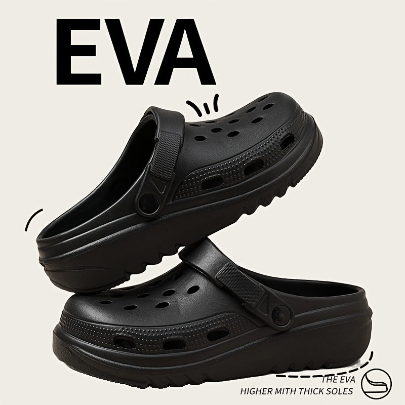 Women Black White Open-Toe Platform Sandals Adjustable Straps Casual Shoes