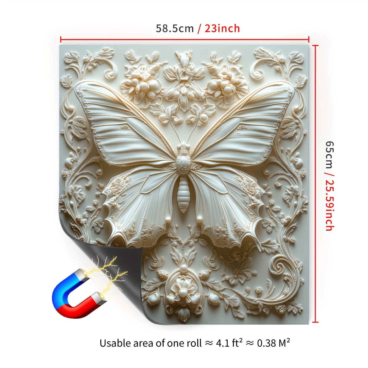 Magnetic Yellow Butterfly Carved Kitchen Dishwasher Refrigerator Door Cover Mat