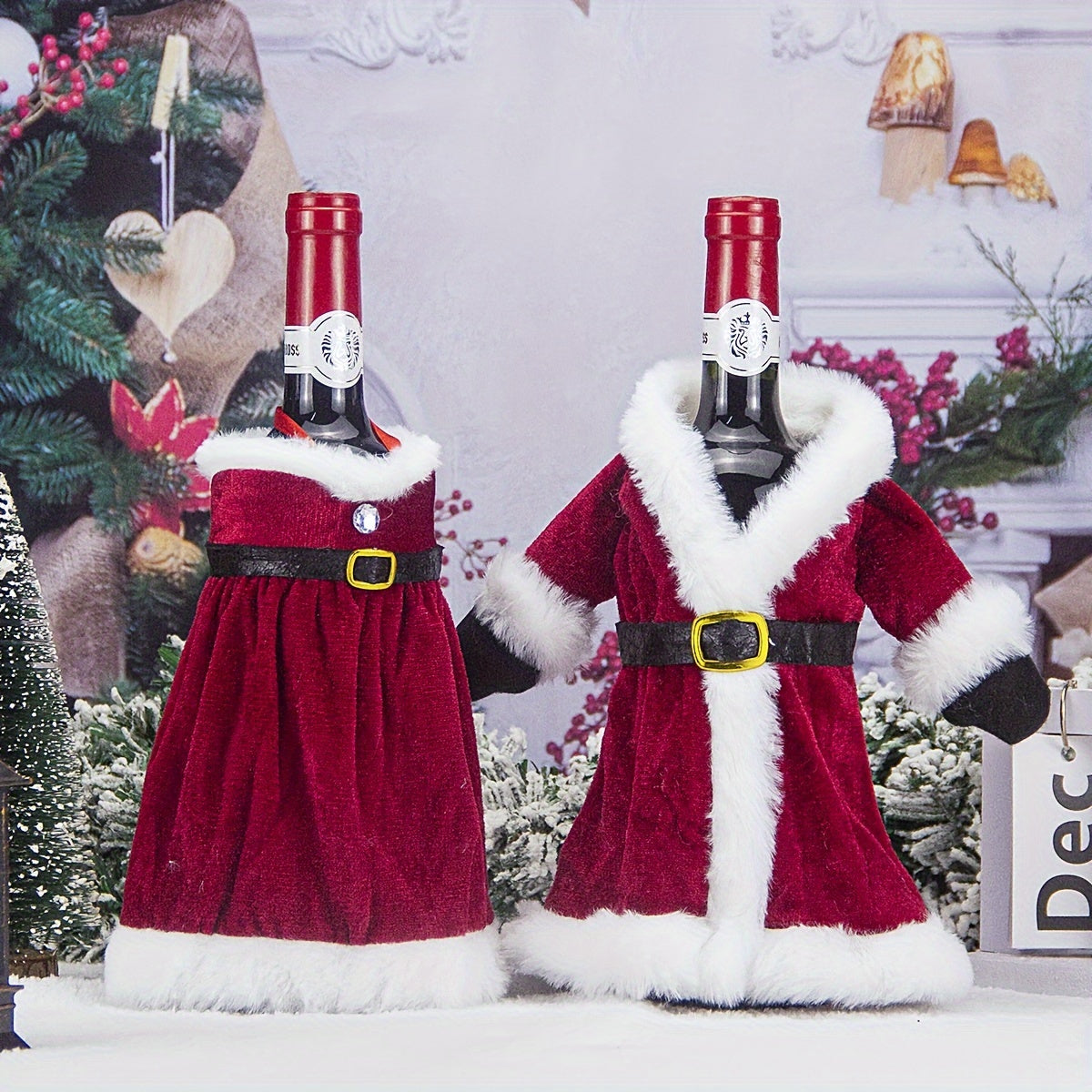 Red Wine Bottle Cover Christmas Wine Bag Travel Case Leak-Proof Cap