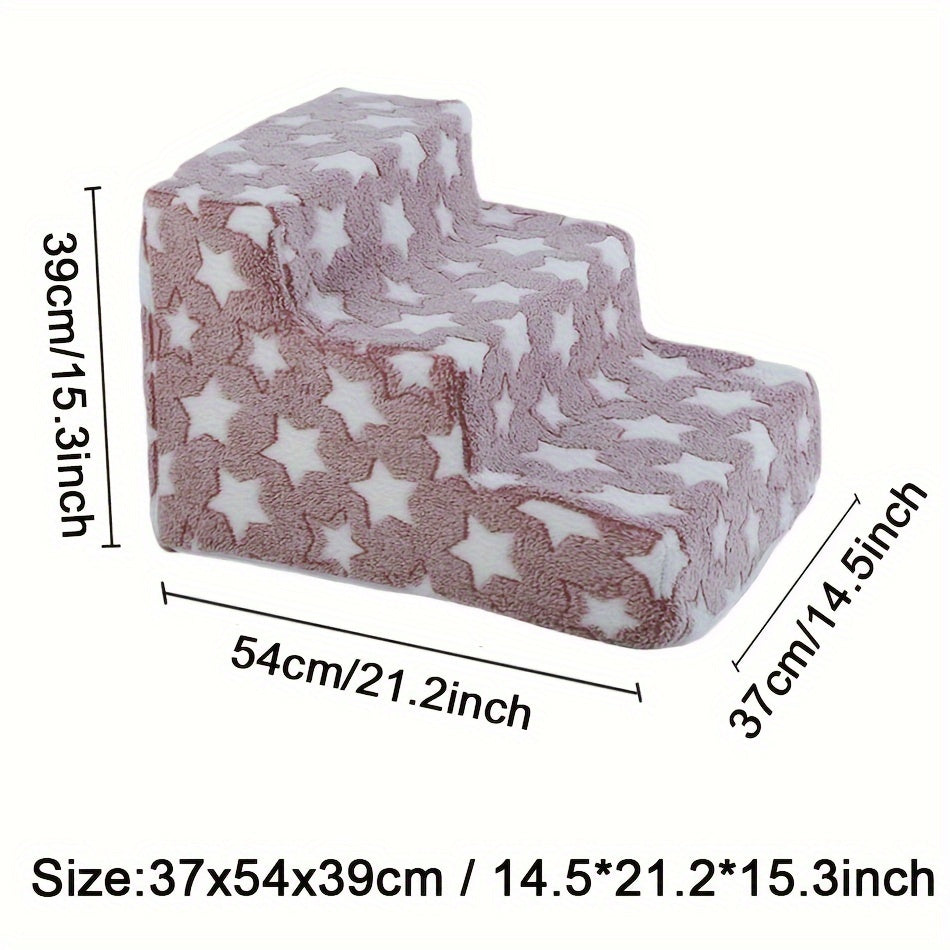 Small Medium Dog Stairs Non-Slip Sponge Removable Cartoon 3 or 4 Steps