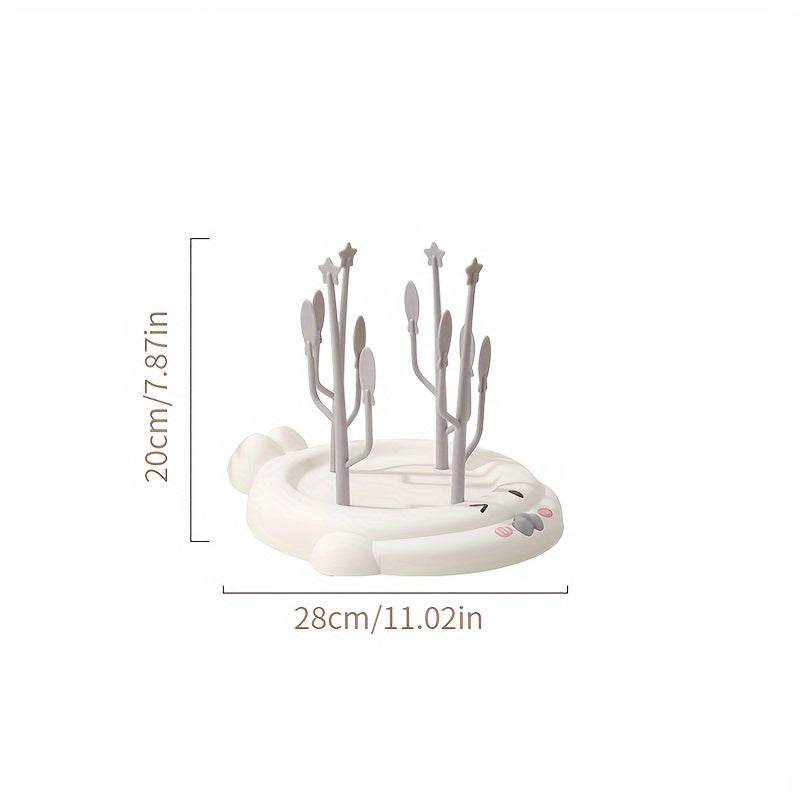 Seal-Shaped Bottle Drying Rack Ocean Animal Design PP Kitchen Organizer for Ages 14+