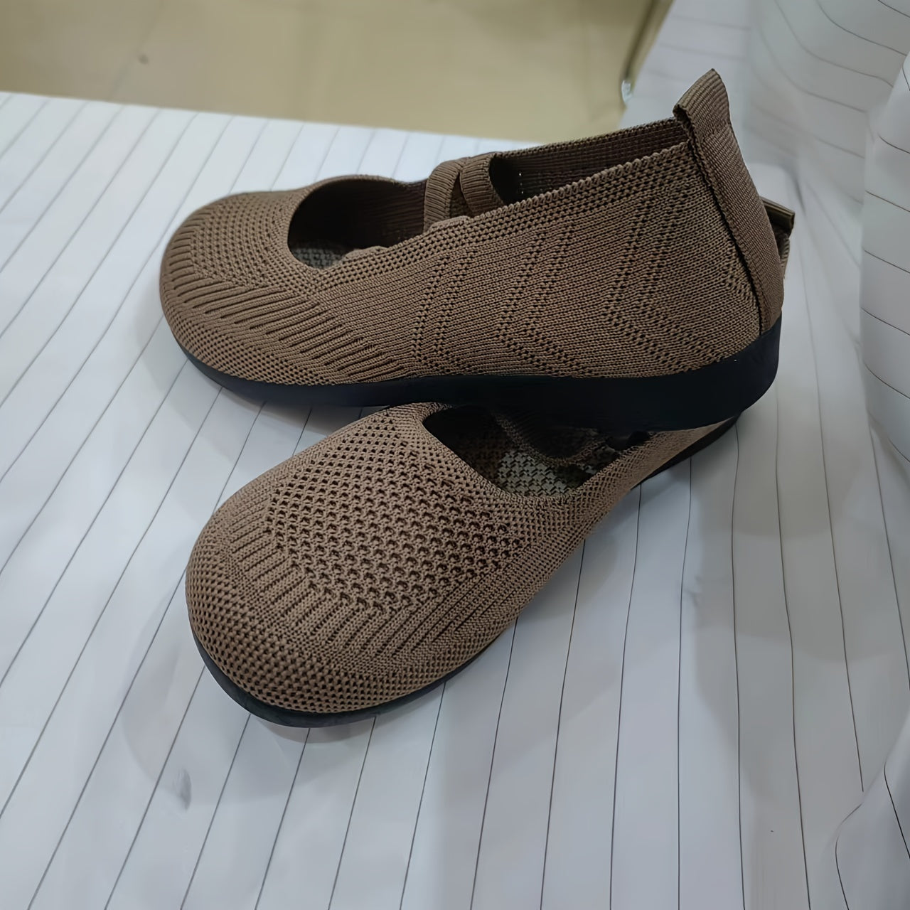 Women's Slip-On Loafers All-Season Casual Shoes Solid Color Fabric Upper