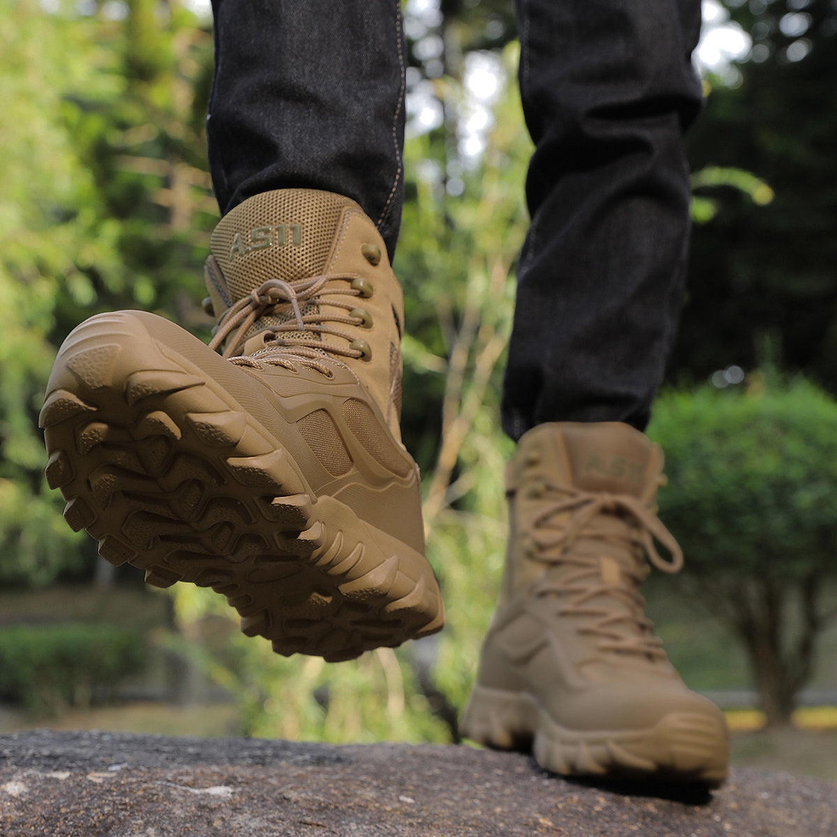 Men's Lightweight Tactical Hiking Boots with Faux Upper and PVC Sole for Outdoor and Daily Use