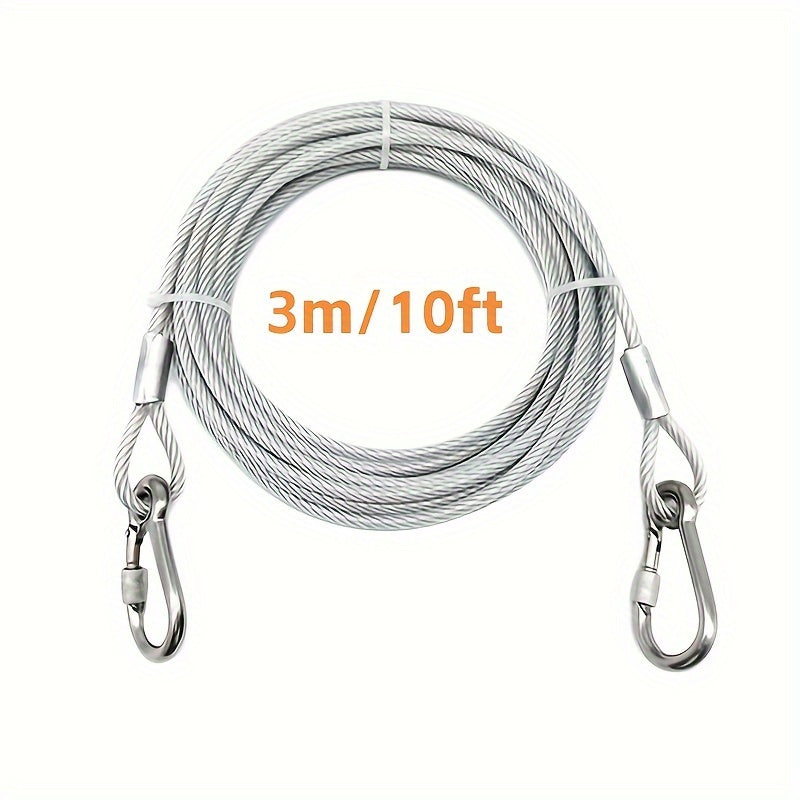 Stainless Steel Dog Cable 3 4.6 9 15 Meters Durable Tie Out Rope