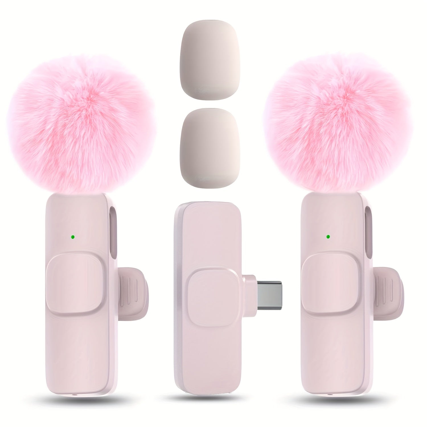 Micrófono de solapa inalámbrico con USB-C, grabación con un toque para streaming y videoconferencias