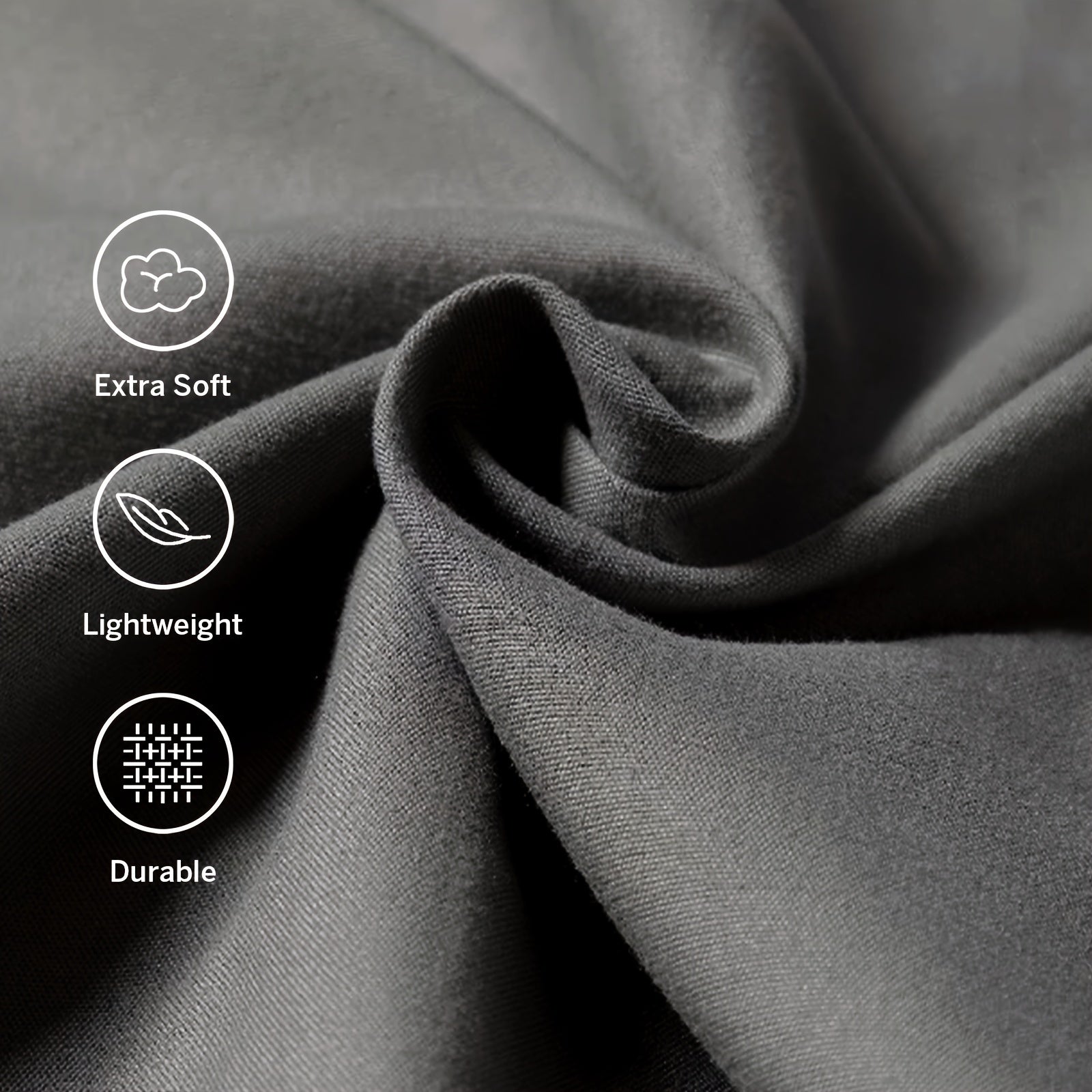 Set of 4 Microfiber Pillowcases Solid Color for Bedroom and Living Room