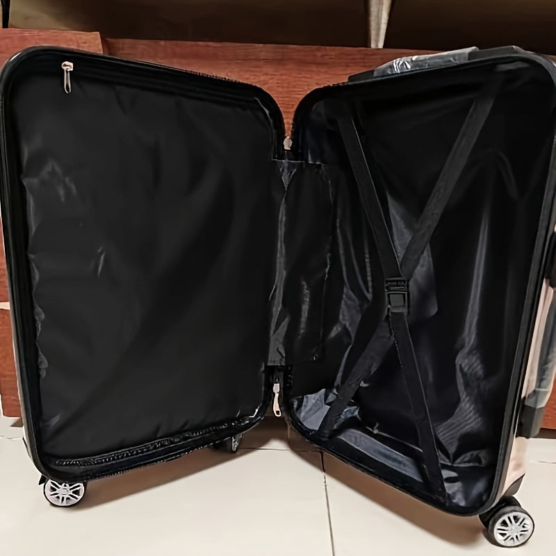 2-Piece ABS Hardside Luggage Set with Spinner Wheels 20 Inch White Lightweight Lockable