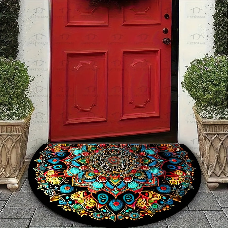 Outdoor Doormat Non-Slip Bohemian Mandala Thick Soft Sand Imprint