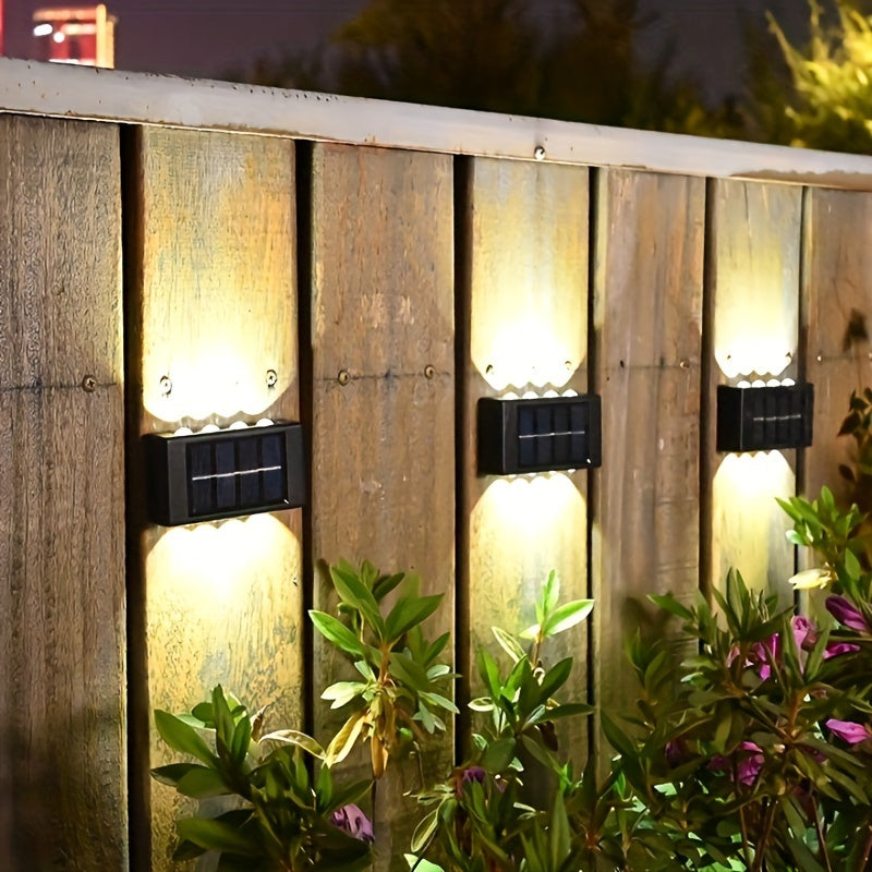 Paquete de 6/8 luces solares LED para cercas de jardín exteriores, a prueba de agua, para patio, muro y jardín
