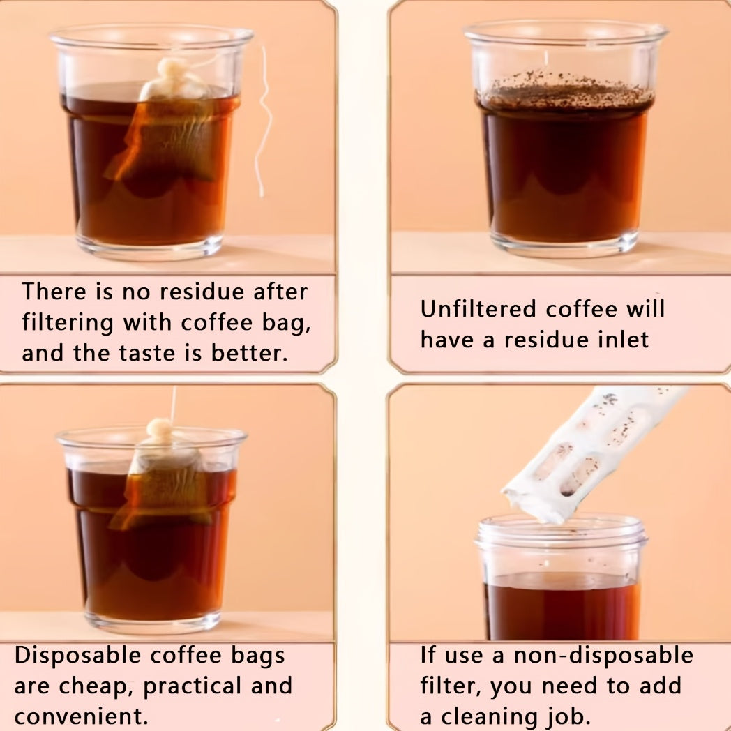 100 Pieces PET Cold Brew Coffee Filter Bags with Drawstring 10x15cm for Tea Herbs Spices