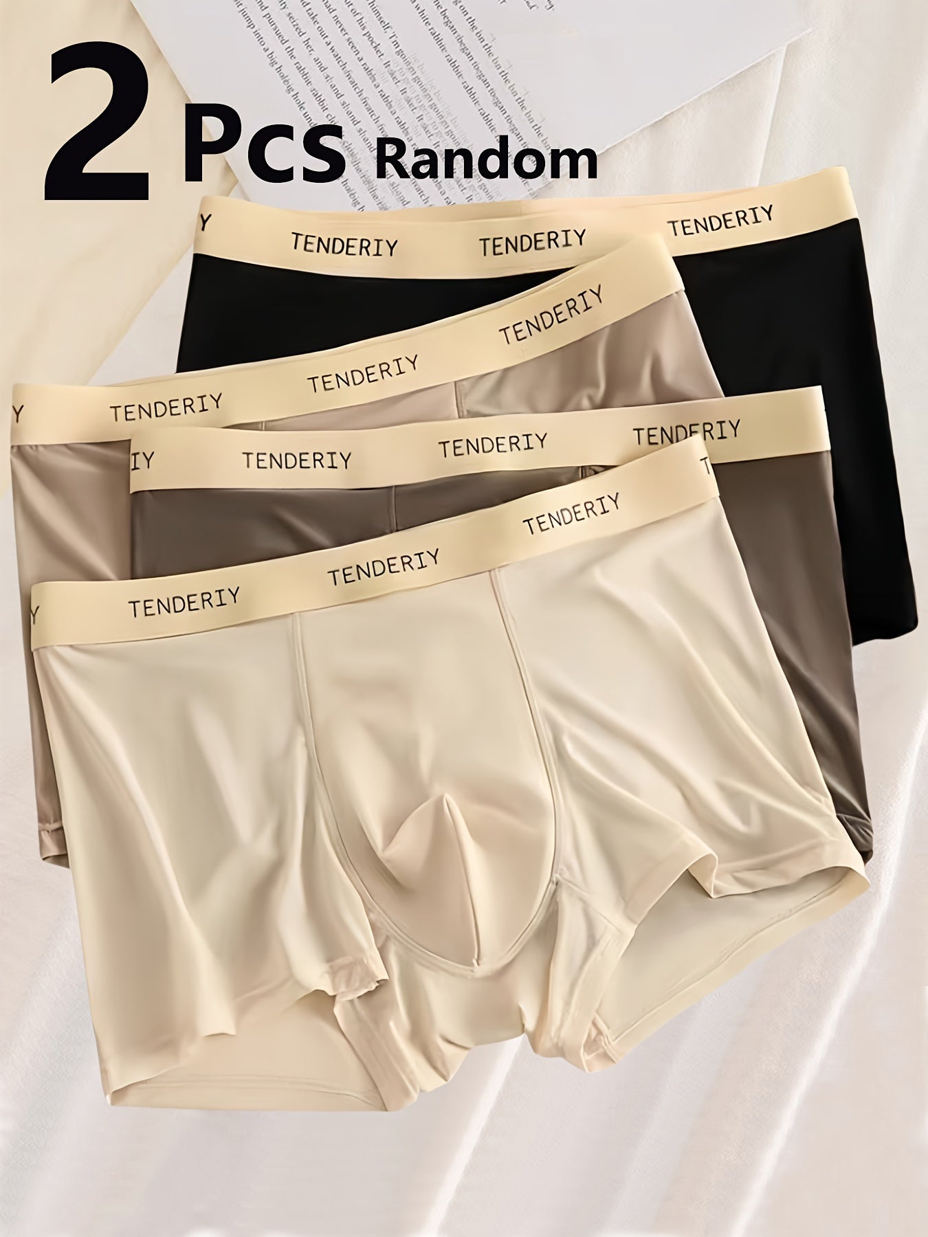 Men's Solid Letter Belt Boxer Briefs Set Quick-Drying Breathable Multi-Color