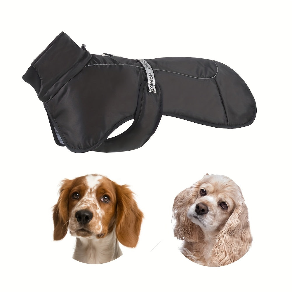 Waterproof Windproof Dog Jacket with Fleece Lining for Small to Large Breeds