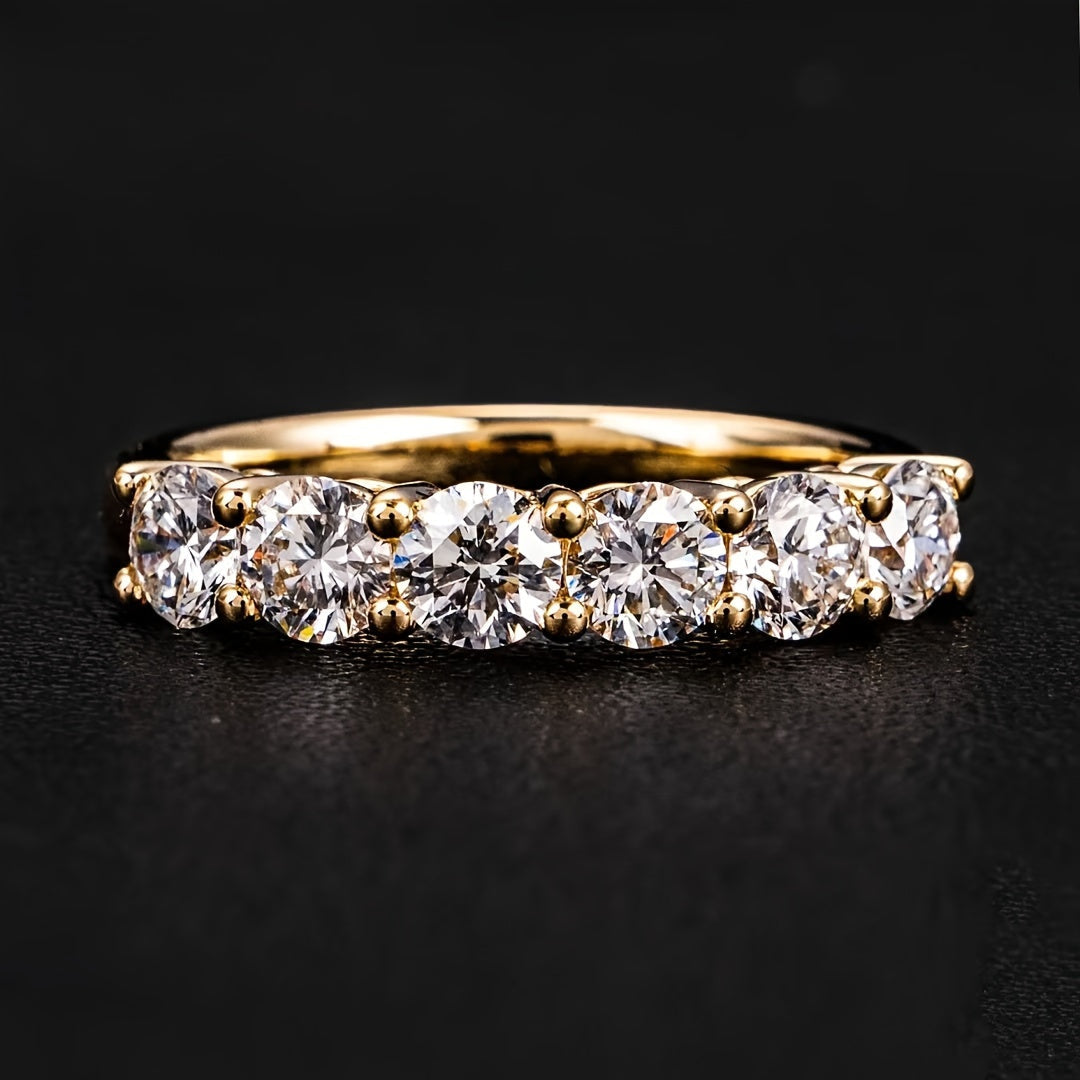 Ladies' Moissanite Ring 1.5 Carat Retro Silver Wedding Party Jewelry