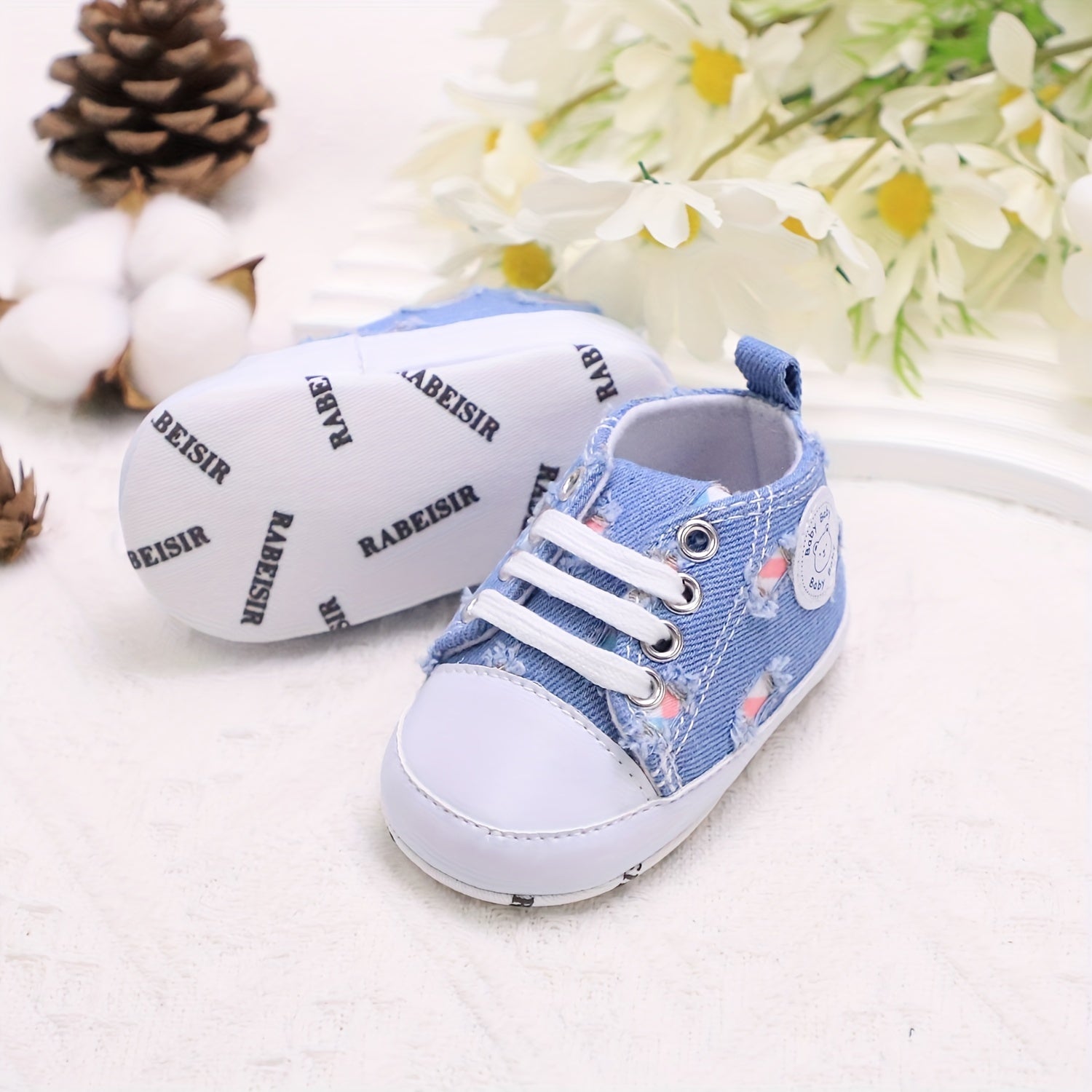 Baby Toddler Canvas Sneakers Lightweight Anti-Slip Sports Shoes for Spring and Autumn