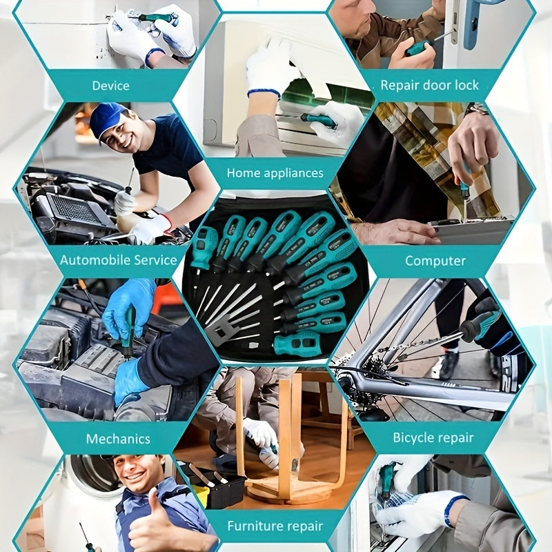 Juego de 10 destornilladores magnéticos de precisión para electrónica, muebles, electrodomésticos y vehículos