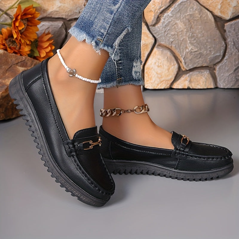 Women's Slip-On Loafers Synthetic Flat Shoes Non-Slip All-Season