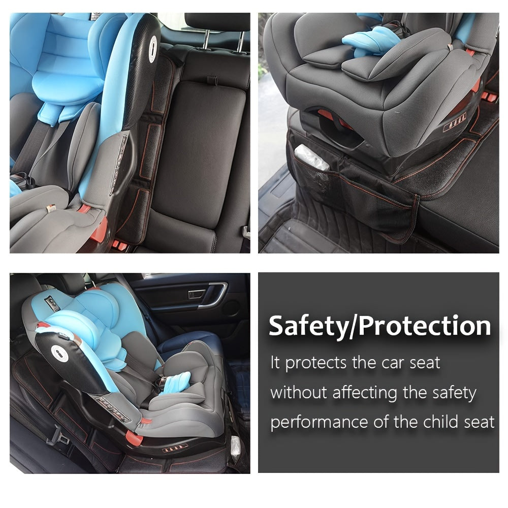 Large Size Car Seat Protector 600D Fabric Thick Padding Storage Pockets