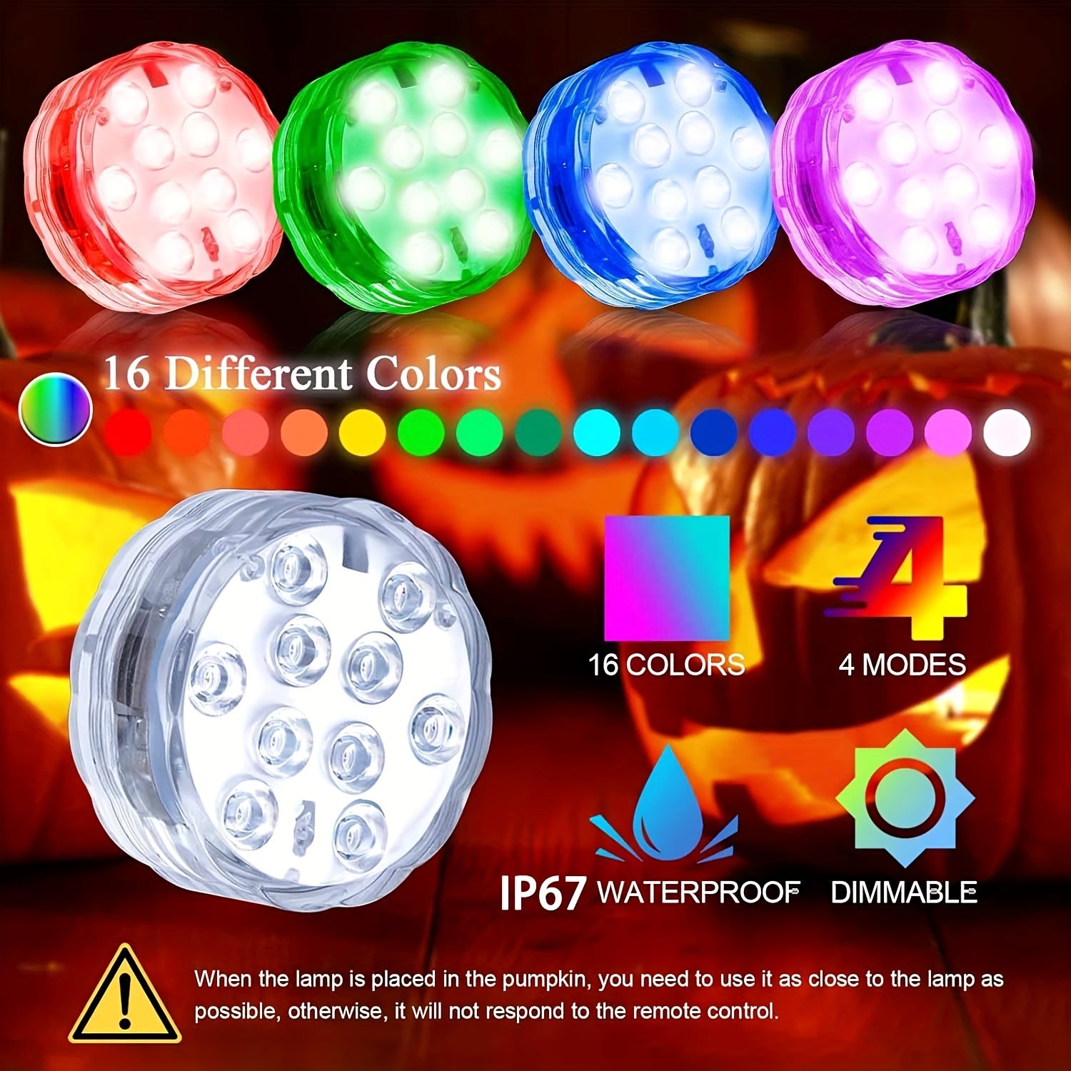 Luces LED RGB para piscina 1/4/6 paquete controladas por remoto impermeables alimentadas por batería para piscina, spa, acuario, estanque y fiesta
