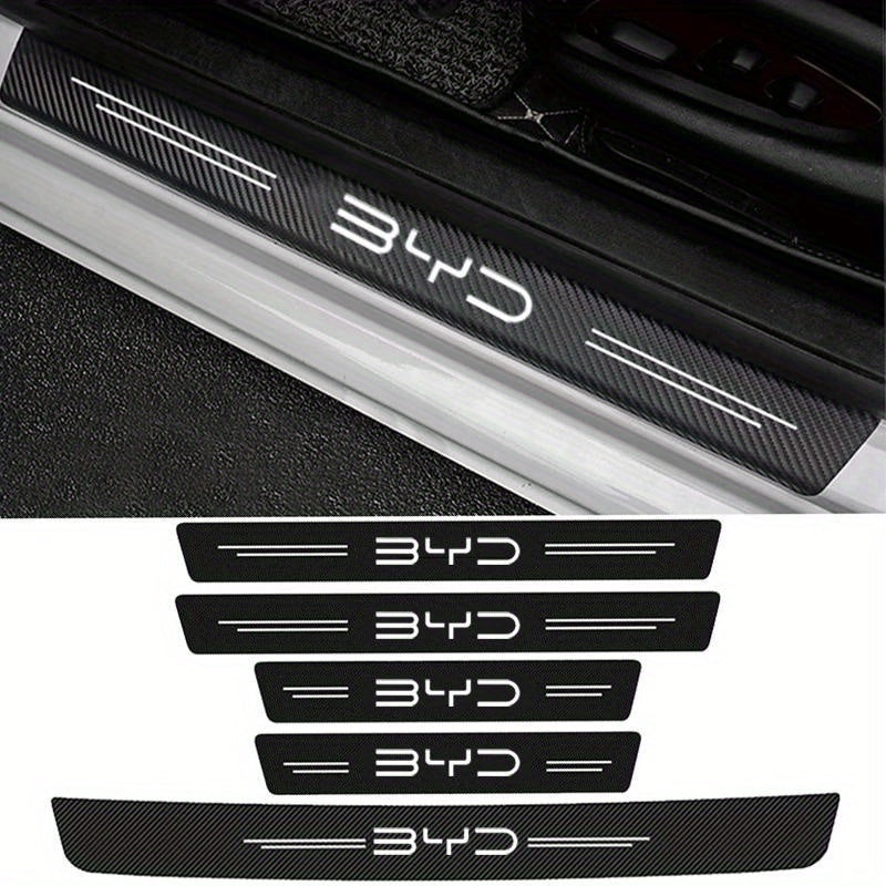 Car Door Sill Protective Stickers Carbon Fiber Scratch-Resistant Bumper Strips
