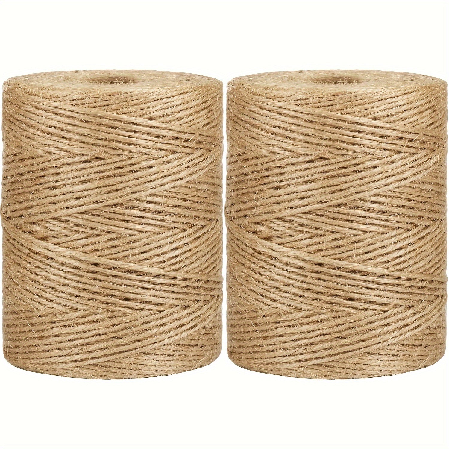 Cuerda de yute natural para jardín, 2 rollos, 99.97 m, marrón, para jardinería, manualidades, embalaje
