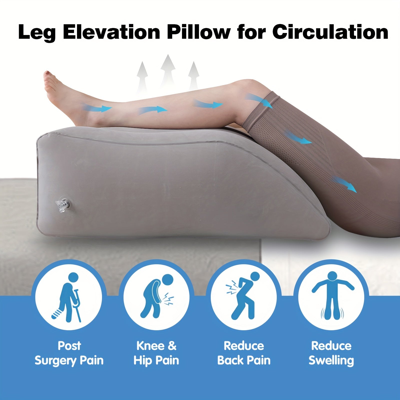 Inflatable Leg Elevation Pillow for Post-Surgery Recovery and Swelling Relief