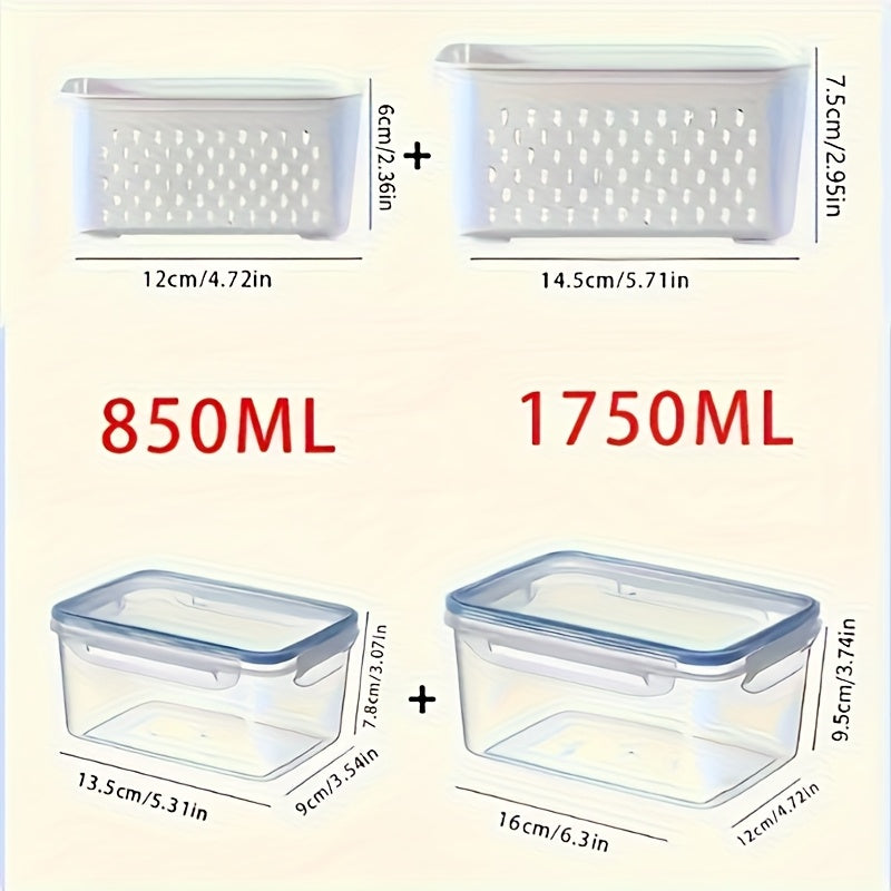 4pcs Stackable Leak-Proof Plastic Food Storage Containers for Pantry and Refrigerator