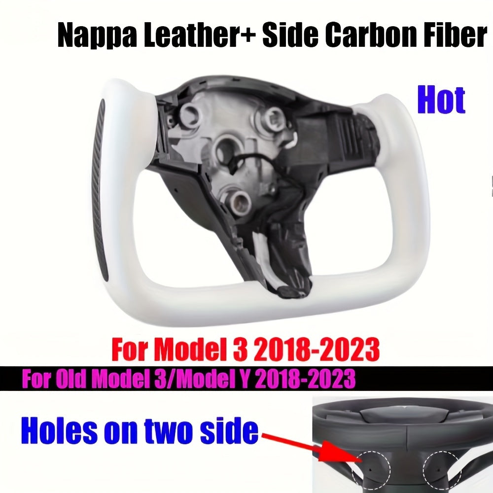 Yoke Steering Wheel Cover Carbon Fiber Heating Front Placement for Model Y and Y
