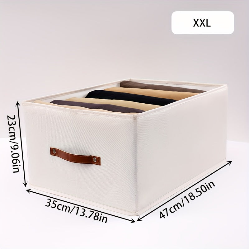 Qo‘lqopli to‘g‘ri burchakli saqlash qutilari, shkaflar yoki yotoq javonlari uchun mukammal. Ushbu yig‘iladigan mato qutilar kulrang yoki bej rangda bo‘lib, joyingizni tartibga solishda ideal. Yotoq osti saqlash uchun ham juda yaxshi!