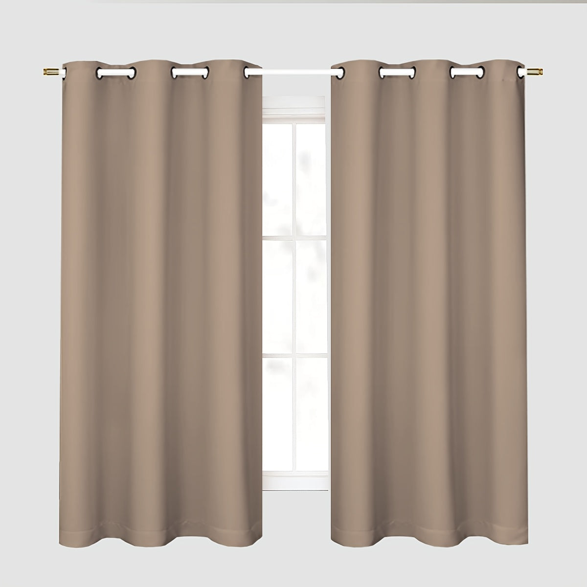 Gray Blackout Curtains for Bedroom Living Room Thermal Insulation Noise Reduction 1PC