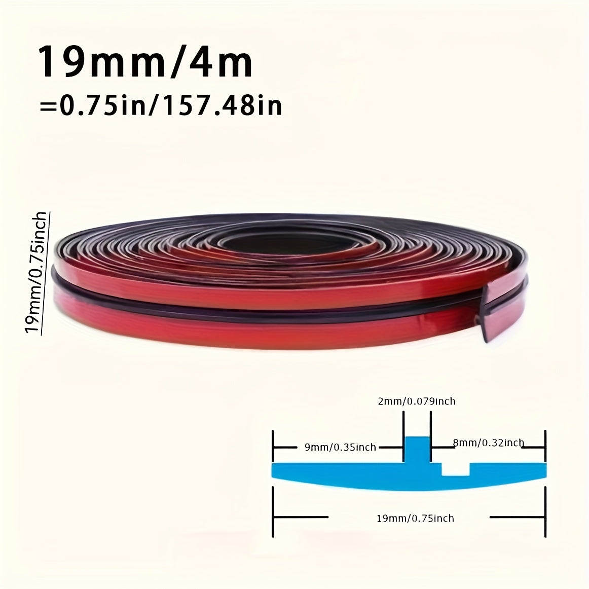 Car Windshield Seal Rubber Strip Weatherproof Soundproof Dustproof 4m 14mm Wide