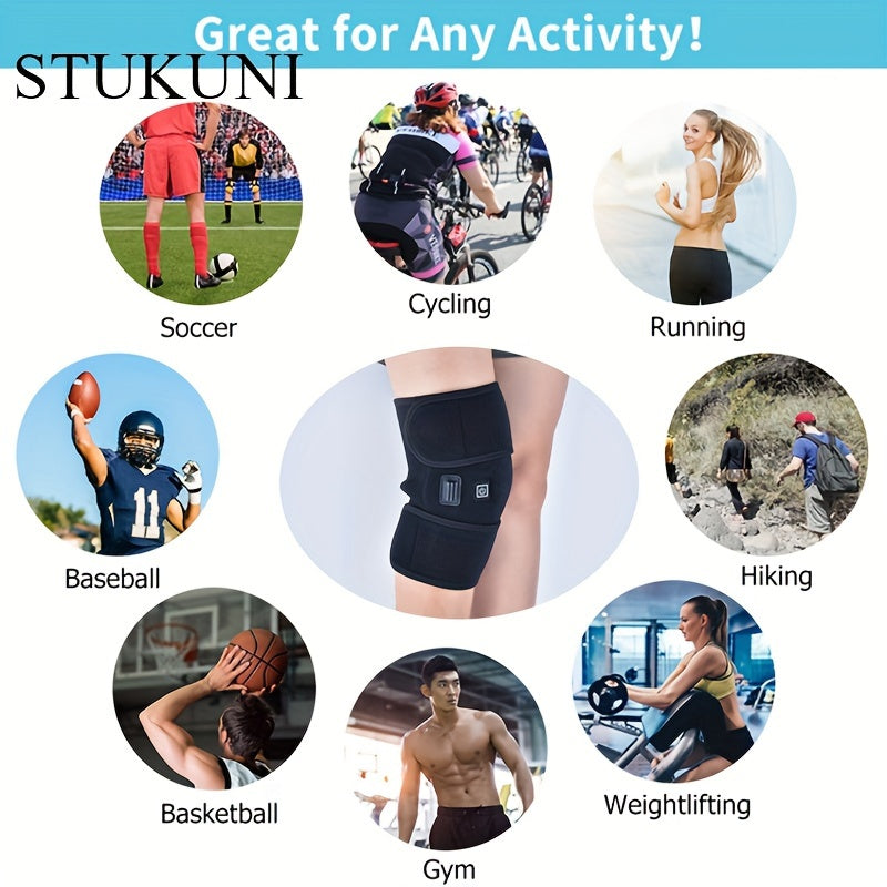 USB Heated Knee Massager with Therapeutic Heat Therapy for Rehabilitation and Recovery