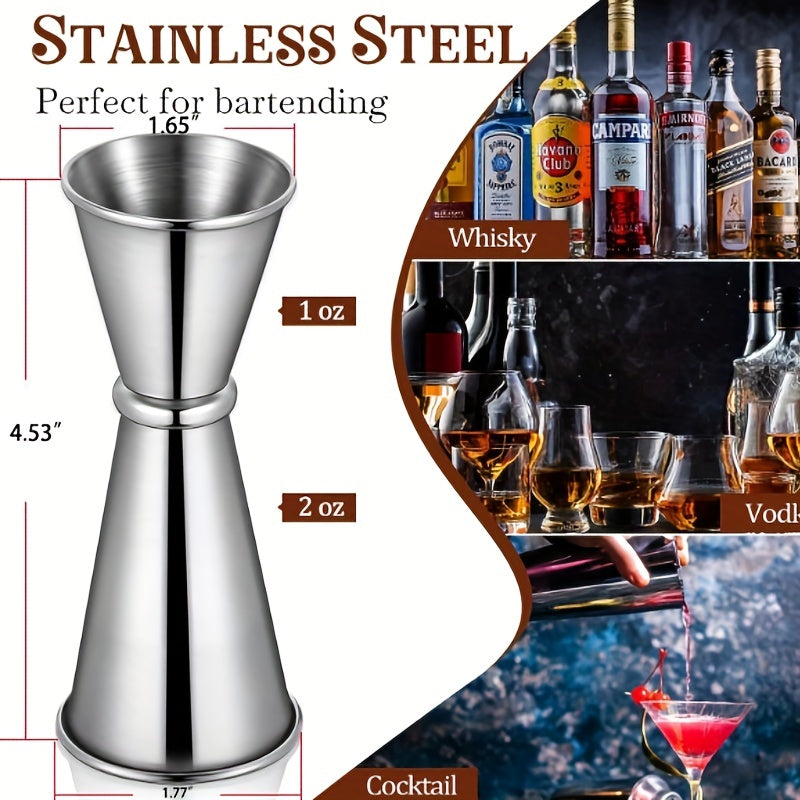 Double Cocktail Jigger 2 oz 1 oz Stainless Steel Bar Tool for Bartending