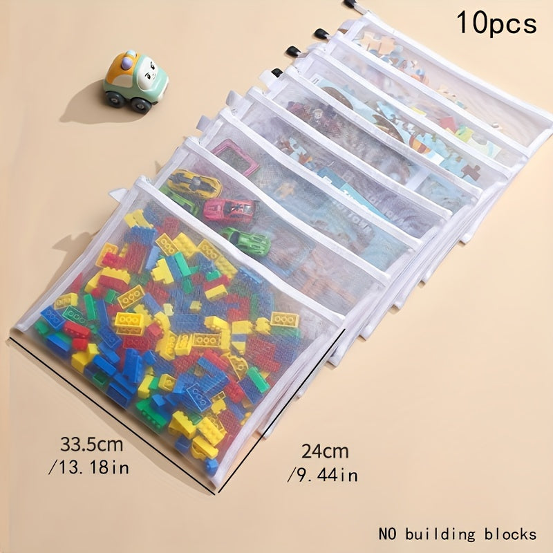 Set of 10 Multi-Purpose Storage Bags for Toys Documents and Stationery