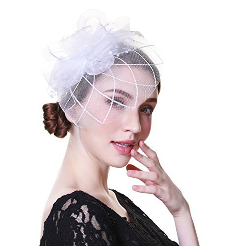Mesh Flower Fascinator Hat for Women Tea Party Church Headwear