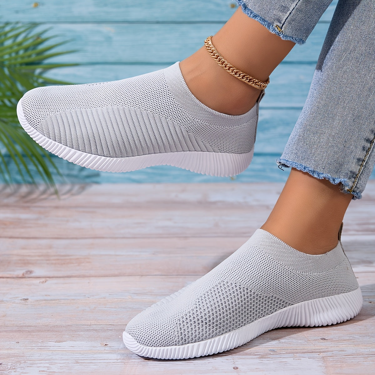 Ayollar uchun tarmoqli slip-on sport poyabzali yengil kundalik poyabzal barcha mavsumlar