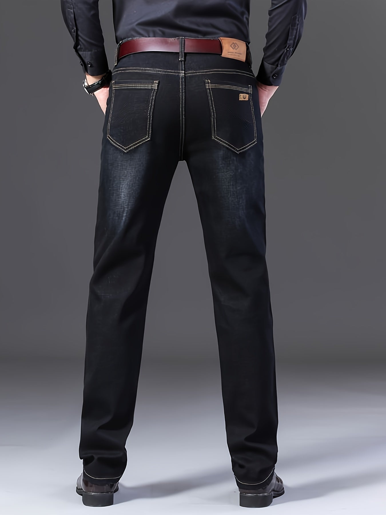 Men's Regular Fit Denim Jeans for Daily Wear All-Season Solid Color